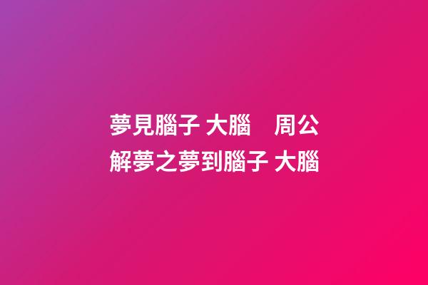 夢見腦子 大腦　周公解夢之夢到腦子 大腦